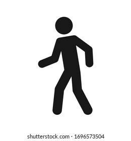 Stickman walking icon, Silhouette of a man moving