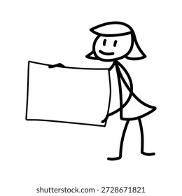 Stickman Con Ilustración vectorial De Tablero Blanco