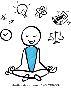 Stickman whose ideas come to mind while meditating