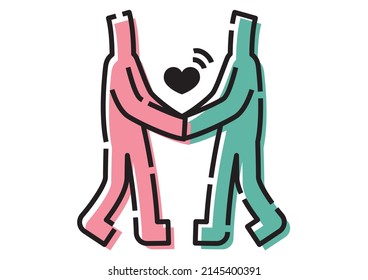 Stickmen who love each other.