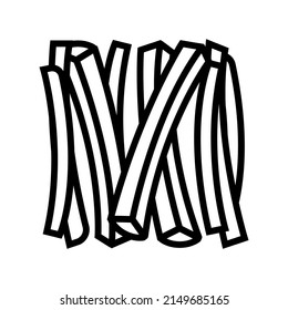 sticks carrot line icon vector. sticks carrot sign. isolated contour symbol black illustration