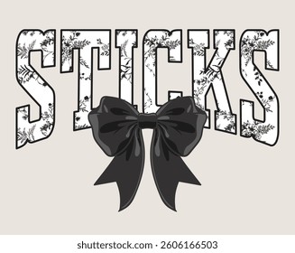 Sticks Cheer Bow Floral Design