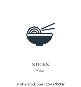 Sticks icon vector. Trendy flat sticks icon from asian collection isolated on white background. Vector illustration can be used for web and mobile graphic design, logo, eps10
