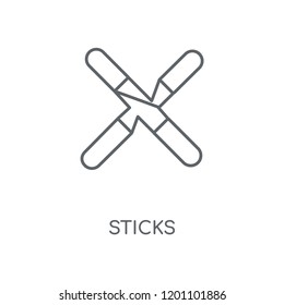 Sticks linear icon. Sticks concept stroke symbol design. Thin graphic elements vector illustration, outline pattern on a white background, eps 10.