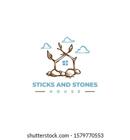 Sticks and stones house logo concept