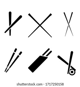 Sticks vector icon set. sushi illustration sign collection. Chinese food symbol.