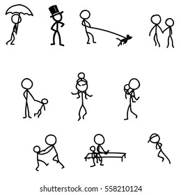 sticks walking games with baby vector