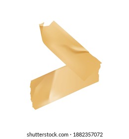 Sticky adhesive tape realistic with tape of golden colors vector illustration