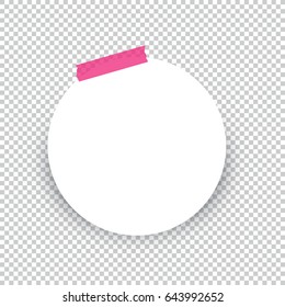 Sticky circle note isolated on transparent background