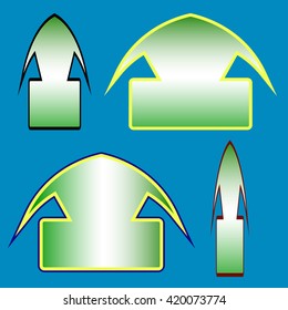Sticky collection of paper arrows. Vector illustration.