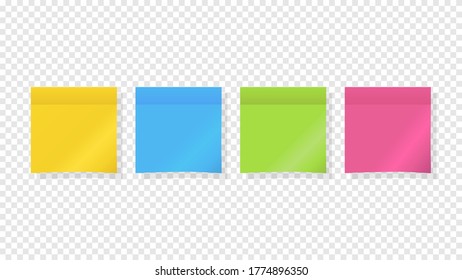 Sticky colored notes. note paper. Vector illustration.