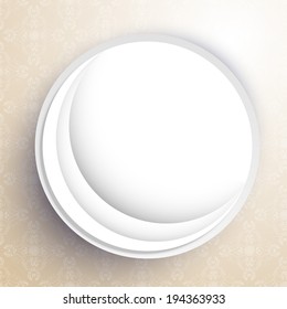 Sticky with crescent moon and space for your text on brown background for holy month of muslim community Ramadan Kareem.