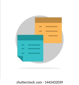 Sticky, Files, Note, Notes, Office, Pages, Paper Abstract Circle Background Flat color Icon