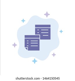 Sticky, Files, Note, Notes, Office, Pages, Paper Blue Icon on Abstract Cloud Background. Vector Icon Template background