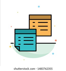 Sticky, Files, Note, Notes, Office, Pages, Paper Abstract Flat Color Icon Template