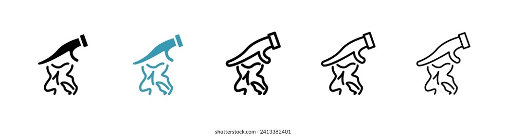 Juego de iconos de vectores de sustancias pegajosas de gel. Símbolo vector de pegado Gooey adhesivo para el diseño de la interfaz de usuario.