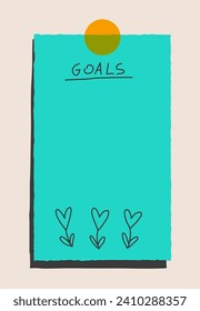 Sticky Goal Writing Sheet Vector illustration