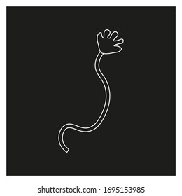 mano pegajosa sobre el vector de fondo blanco
