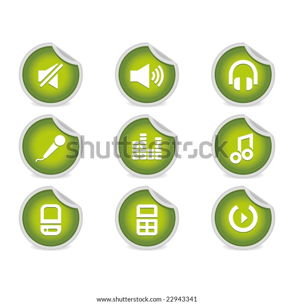 Sticky Icons Music Audio Software Equipment Stock Vector (Royalty Free) 22943341 Shutterstock