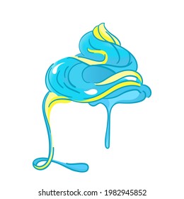 Sticky liquid hand gum on invisible surface drip down