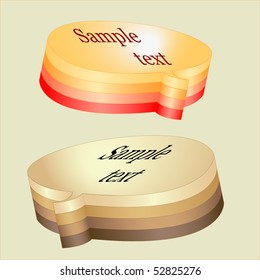 Sticky memo notes. Bubble speech. Vector illustration