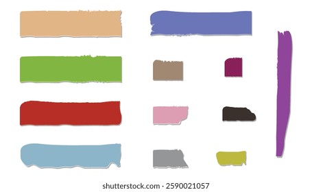 Sticky multicolor torn paper vector illustration design background