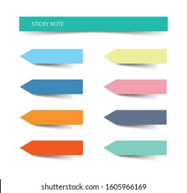 sticky note collection for mark on text note use in office business and school isolated on white background. vector illustration.