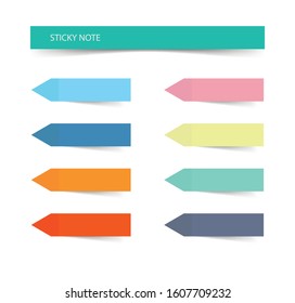sticky note collection for mark on text note use in office business and school isolated on white background. vector ilustration.