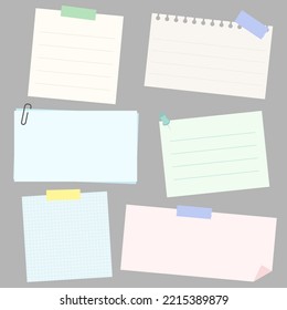 Sticky note collection set with tape and note paper.