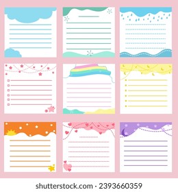 Nota pegajosa e linda ilustración de memo