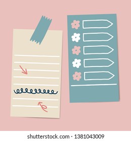 Vectores de colección de doodle de notas pegajosas