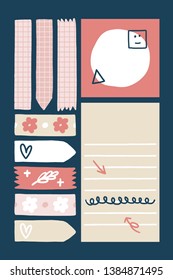 Vectores de colección de doodle de notas pegajosas