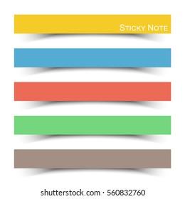 Sticky note with flat color . it look like float from ground .