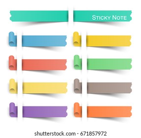 Sticky note with flat color . it look like float from ground .