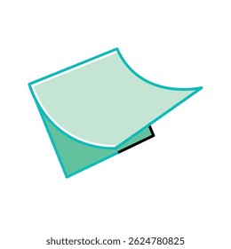 Canto virado da nota aderente. Ilustração vetorial