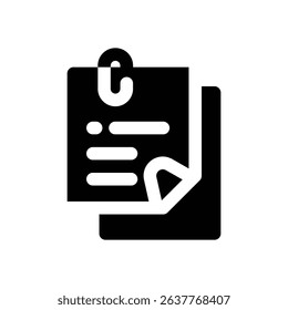 sticky note glyph icon. Strong and solid vector icon for websites, mobile interfaces, presentations, and visual branding. High quality and easy to edit.