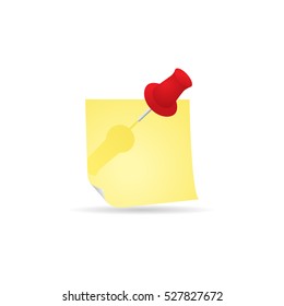 Sticky note icon in color. Reminder schedule message