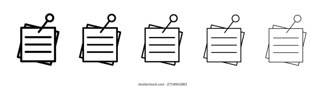 Diseño de icono de nota adhesiva, logotipo, App, interfaz de usuario. Ilustración vectorial, EPS