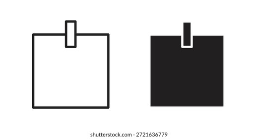 Sticky note icon in filled, thin line, stroke style for website and apps