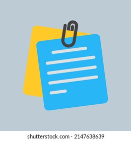 Icono de notas pegajosas en estilo plano, uso para presentación de aplicaciones móviles del sitio web