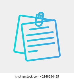 Sticky note icon in gradient style, use for website mobile app presentation