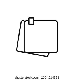 Sticky note icon Isolated flat vector in outline