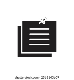 Sticky note icon Isolated flat vector in outline