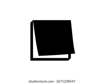 Icono de nota adhesiva aislado sobre fondo blanco.