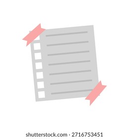 Icono de nota adhesiva aislado sobre fondo blanco, símbolo de recordatorio plano simple para memo, nota, mensaje, lista de tareas, planificación y conceptos de productividad.