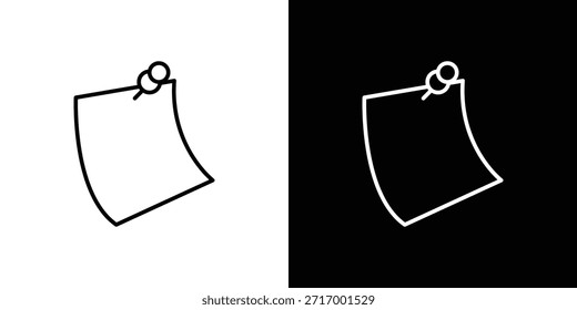 Ícone de nota adesiva - Estilo de linha. design de modelo de símbolo