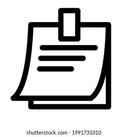 sticky note icon lineal style vector illustration
