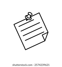 Sticky note icon linear logo isolated
