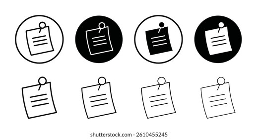 Sticky note icon logo set vector