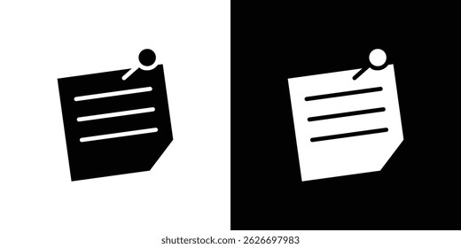 Sticky note icon for logo web mobile app UI design.